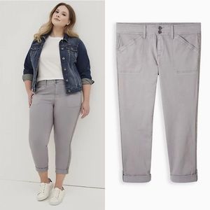 TORRID CROP AVIATOR PANT - STRETCH TWILL GREY